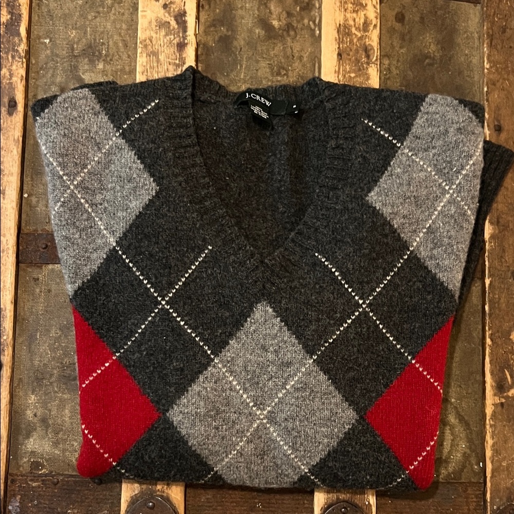 J. Crew Lambswool Argyle Sweater